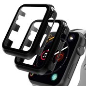 GeeRic 2 adet Apple Watch SE/6/5/4 ile uyumlu 40 mm kırılmaz cam koruyucu folyo, ekran koruyucu, PC kılıf + kırılmaz cam folyo, tampon, temperli cam ekran koruyucu