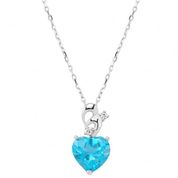 Goldstore DP27788 Pırlanta Blue Topaz Kalp Kolye