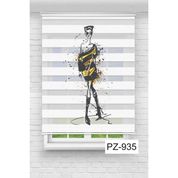 Grande Stor Model Kadın 2 Baskılı Zebra Ekru 140x260 cm Çocuk Odası Perde