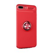 HappyShop Apple iPhone 7 Kırmızı Ultra Korumalı Yüzüklü Ravel Silikon Arka Kapak+Nano Cam Ekran Koruyucu