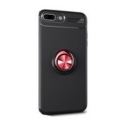 HappyShop Apple iPhone 7 Siyah Kırmızı Ultra Korumalı Yüzüklü Ravel Silikon Arka Kapak+Nano Cam Ekran Koruyucu