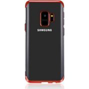 HappyShop Samsung Galaxy A6 Plus 2018 Kırmızı 4 Köşe Renkli Laser Silikon Arka Kapak+Cam Ekran Koruyucu