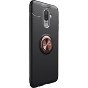 HappyShop Samsung Galaxy J8 2018 Rose Gold Ultra Korumalı Yüzüklü Ravel Silikon Arka Kapak+Cam Ekran Koruyucu