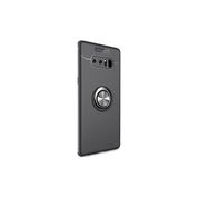 HappyShop Samsung Galaxy Note 8 Siyah Ultra Korumalı Yüzüklü Ravel Silikon Arka Kapak+Full Body Koruyucu