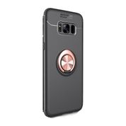 HappyShop Samsung Galaxy S8 Rose Gold Ultra Korumalı Yüzüklü Ravel Silikon Arka Kapak+Full Body Koruyucu