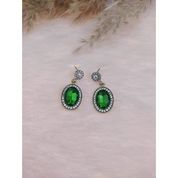 Hdmarketim Yakut Yeşili Otantik Swarovski Taşlı Küpe