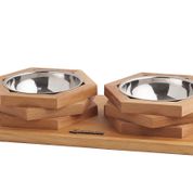 Hexx Ahşap Medium Köpek Mama ve Su Kabı