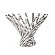 HJUI Yaratıcı meyve kasesi, paslanmaz çelik, mutfak ve yemek masası dekorasyonu için, modern yaratıcı sepet, katlanabilir malzemeler ile, elma, portakal, muz, limon, (gümüş) için