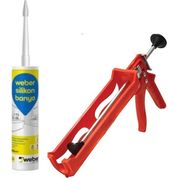 Hmo Dizayn Weber Kararmayan, Küflenmeyen Antibakteriyel Banyo Silikonu (Şeffaf) 280 ml + Silikon Tabancası