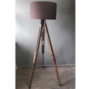 Homedit Loft Tasarım Acı Kahverengi Başlık Ceviz Ayak Tripod Lambader