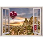 Hopdeko Pencereden Kapadokya Manzarası 3D Etkili Duvar Kağıdı