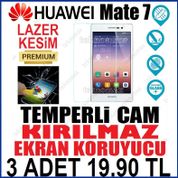Huawei Ascend Mate 7 Kırılmaz Cam Ekran Koruyucu 3ADET Ascend Mate 7 Temperli Cam Tempered Glass Cam