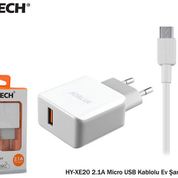 Hytech HY-XE20 2.1A Micro USB Kablolu Ev Şarj Adaptör