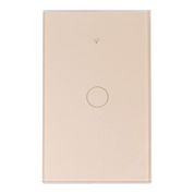 iplusmile Kablosuz Uzaktan Duvar Anahtarı Hassas LED Işık Dokunmatik Ekran Anahtarı Alexa Google APP ile Uyumlu (1/2/3 Gang AC110~250V Altın, Tek Dokunmatik Düğme)