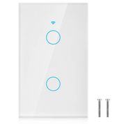 Jingyig WiFi Dokunmatik Ekran Anahtarı Tek Çember Alexa Google 2 Yönlü AC 90-250V, Kolay Kurulum, Zamanlama Fonksiyonu, Uzaktan Kumanda/Ses Kontrolü ve Zaman Planı (Beyaz)