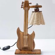 Kılıç Ahşap Hasır Gitar Model Abajur