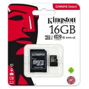 Kingston 16GB Canvas Select Micro SD (SDHC) Card 80MB/s