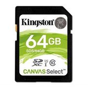 KINGSTON BLK SD 64GB SDS-64GB Kingston SDS 64 Gb Canvas Select SD UHS-I 80MB-s Class 10 Hafıza Kartı SDS-64G