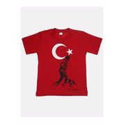Kırmızı Bay Bayan Bayrak ve Atatürk Basklı Tişört