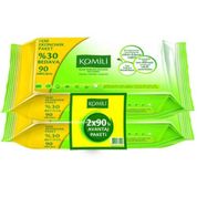 Komili 2x90'lı Yaprak Çoklu Paket Islak Mendil