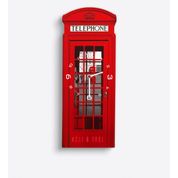 Leydi Collection Londra Kırmızı Telefon Kulübesi Tasarımlı Model 1-1 Ahşap Duvar Saati