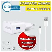 LG G7 ThinQ, LG V30+ Plus,LG G6, LG V20, LG G7 Fit TYPE-C ŞARJ ALETİ KABLO-ADAPTÖR KULAKLIK HEDİYELİ
