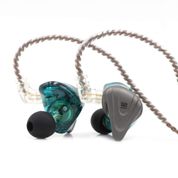 Linsoul KZ ZSX 5BA+1DD 6 sürücü hibrit kulak içi HiFi kulaklık, çinko kaplı ön plaka ve 0,75 mm, 2 pimli çıkarılabilir kablo, Audiophile müzisyenler için (mikrofonsuz, camgöbeği)