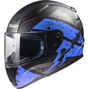 LS2 FF353 Mat Siyah Mavi Kask