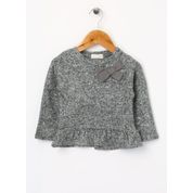 Mammaramma Fiyonk Detaylı Bisiklet Yaka Gri Kız Çocuk Kazak