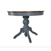 Masifart Antrasit 120 cm Baba Ayak Yuvarlak Yemek Masası