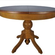 Masifart Hardal Meşe 120 cm Baba Ayak Yuvarlak Yemek Masası