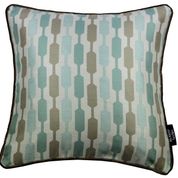 McAlister Textiles Buz Mavisi Açık Kahverengi Geometrik İskandinav Şerit Desen Dekoratif Kare 60x60 cm Kırlent