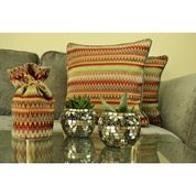 McAlister Textiles Curitiba Dekoratif Geometrik Desen Kadife Şönil Pembe 60x60 cm Kırlent Yastık Kılıfı