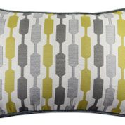 McAlister Textiles Koyu Sarı Gri Geometrik İskandinav Şerit Desen Dekoratif Dikdörtgen 60x40 cm Kırlent