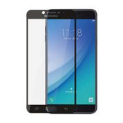 Microsonic Samsung Galaxy C7 Pro 3D Kavisli Temperli Cam Full Film Siyah Cep Telefonu Ekran Koruyucusu
