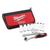 Milwaukee T48229001 3/8 inç 12 Parça Ağır Hizmet Tipi Lokma Takımı
