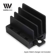 Mobilevision Slim Siyah suni deri Executive stehen, Apple adaptörü ile Combo Docking Apple Watch, akıllı telefonlar, tabletler ve dizüstü bilgisayarlar için