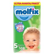 Molfix No:5 Junior Ultra Avantaj Paketi 108 Adet Bebek Bezi