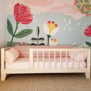 Montessori 90x190 cm Doğal Ahşap Çocuk Yatak