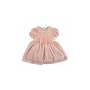 Mymio Fiyonklu Poplin Kısa Kol Bebe Yaka Somon Kız Bebek Elbise