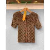 Nananko Knits Ayşe Kahve Kısa Kollu Kız Çocuk Hırka