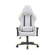 Newskill Kitsune Zephyr serisi oyun sandalyesi, kumaş, nefes alır, ayarlanabilir kolçaklar ve 180°'ye kadar eğim açısı, gri-yeşil