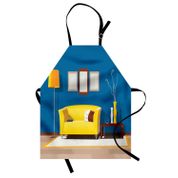Orange Venue Mimari Ev İçinde Oda Dekorasyonu Modern Detaylar Askılı Unisex Deniz Mavisi Çok Renkli Mutfak Önlüğü