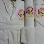 Özdilek Tweety Bambu Krem Bebek Bornoz Seti