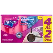 Parex 4'lü Çizmez Oluklu Bulaşık Süngeri