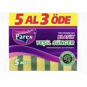 Parex 5'li Klasik Yeşil Düz Sünger