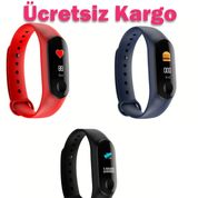 Pedometre-Tansiyon-Nabız Ölçerli Bluetooth Alarmlı Sporcu Akıllı Bileklik Saat-İphone Samsung Uyumlu