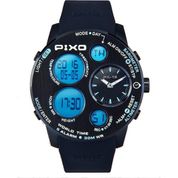 Pixo Px-18 Dijital Erkek Kol Saati - Siyah - Mavi
