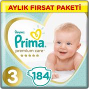 Prima Premium Care No:3 Midi 184 Adet Bebek Bezi