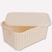 Rattan Kapaklı Plastik Sepet